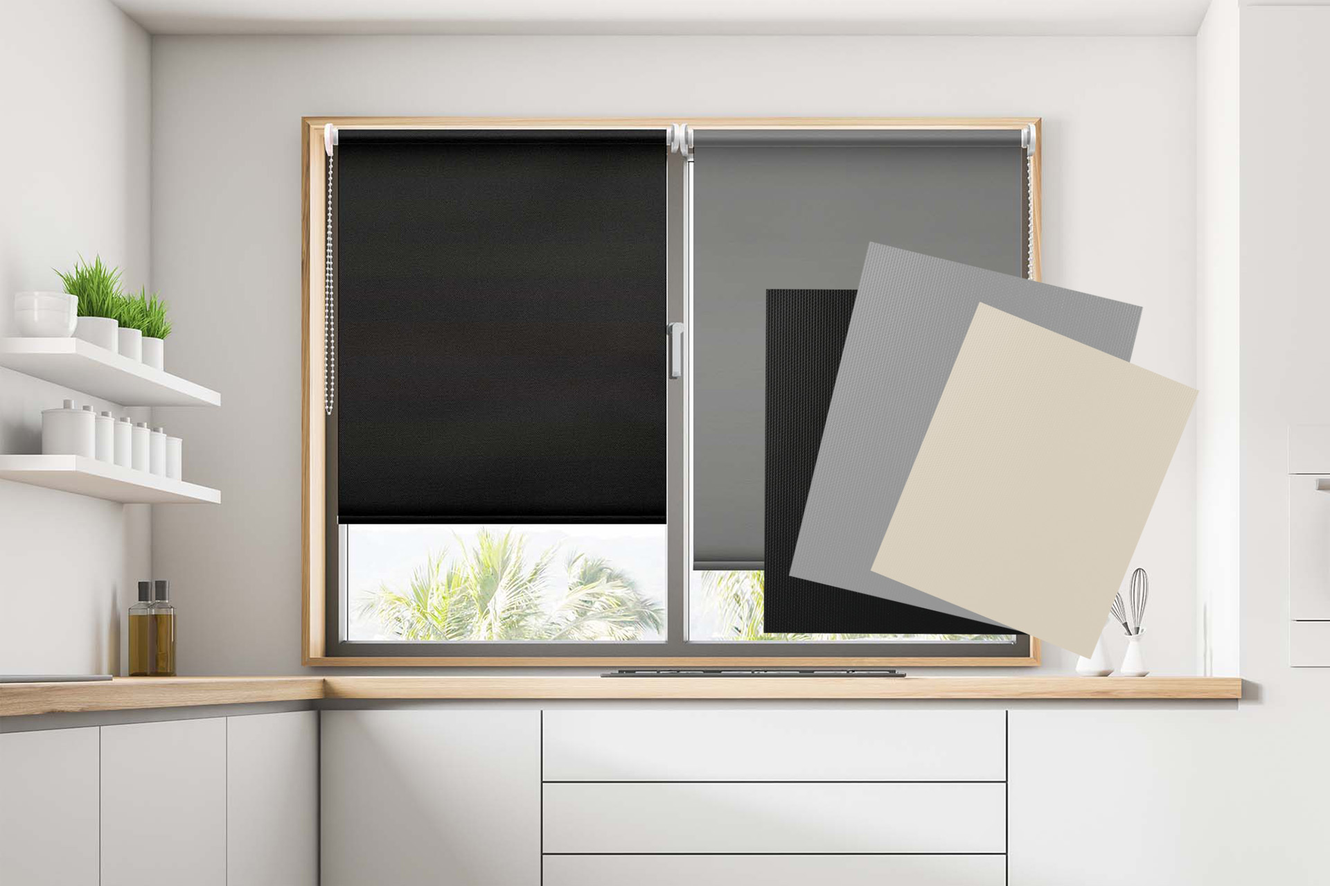 Estor enrollable sin taladrar blackout